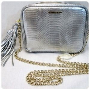 NWT Metallic Silver Victoria's Secret Crossbody